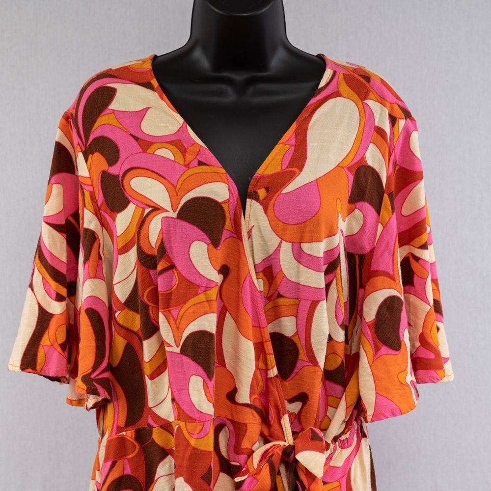 Ava & Viv Multicolored Wrap Romper Size 2x - image 4